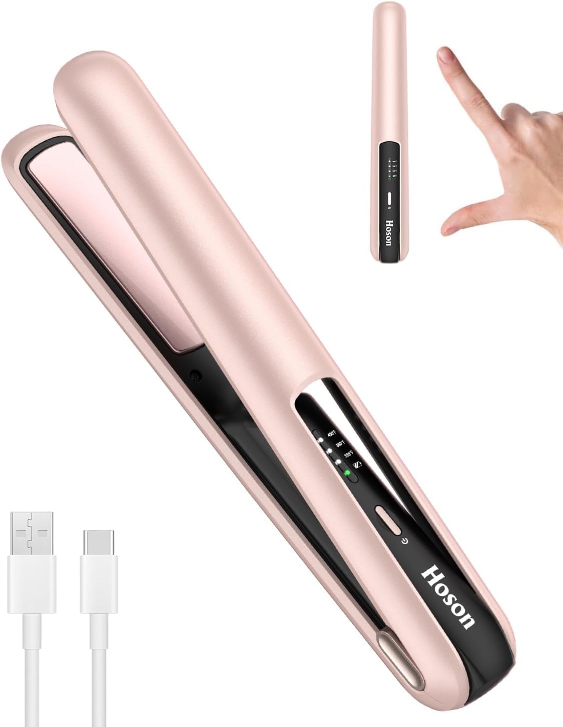 Amazon | コードレスフラットアイロン、ポータブルミニヘアストレート